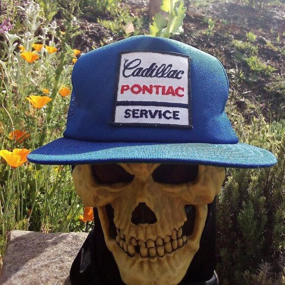 Vintage Cadillac Pontiac Service Patch Snap Back Trucker Hat